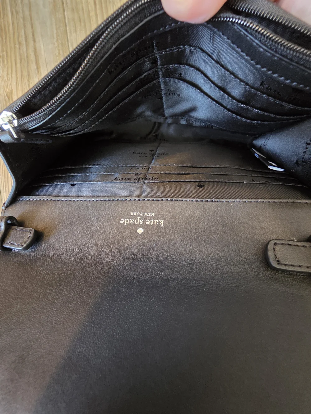 kate spade Gray and Black Leopard-Print Crossbody Bag